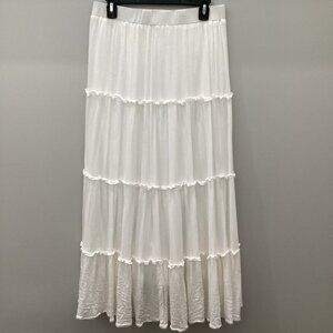 White Tiered Maxi Skirt - sz 8